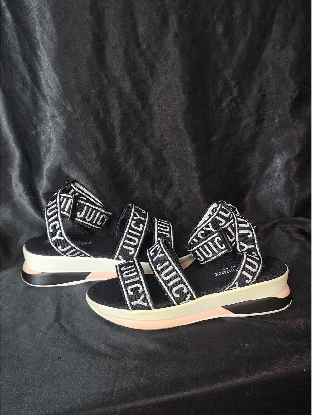 Juicy Couture Impulse Logo Platform Sandals Women's Size 9.5/10 Y2K McBling